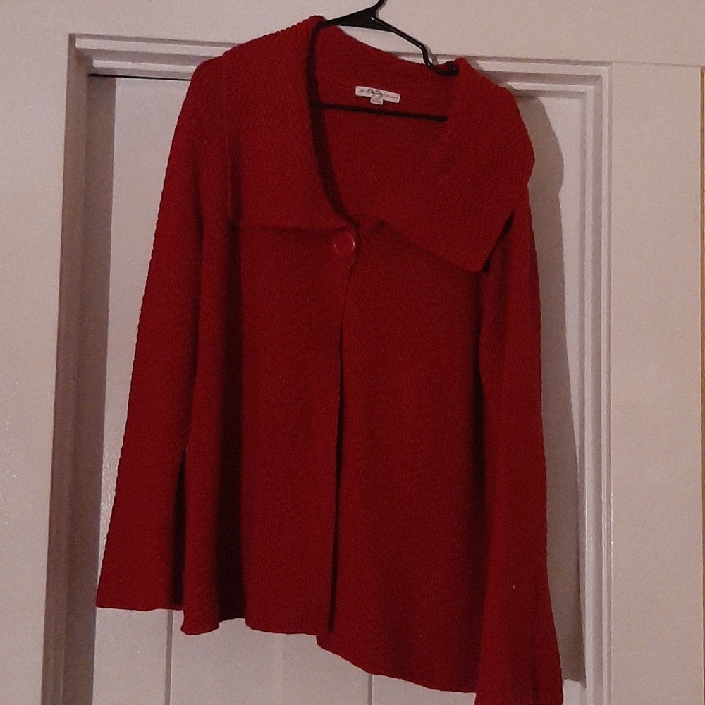 Holiday sweater! 3X cotton, single button true red